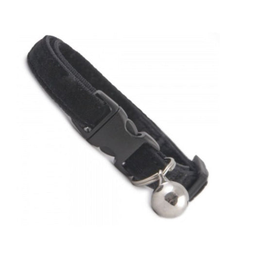 PPI Cat Collar Black Adjustable Velvet Material With Bell Origin Pets Longton