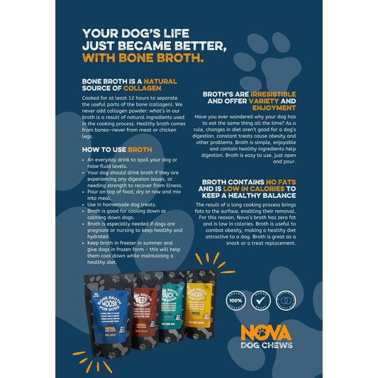 Nova Bone Broth for Cats & Dogs 230ml – Nutrient-Rich Natural Broth for Pets