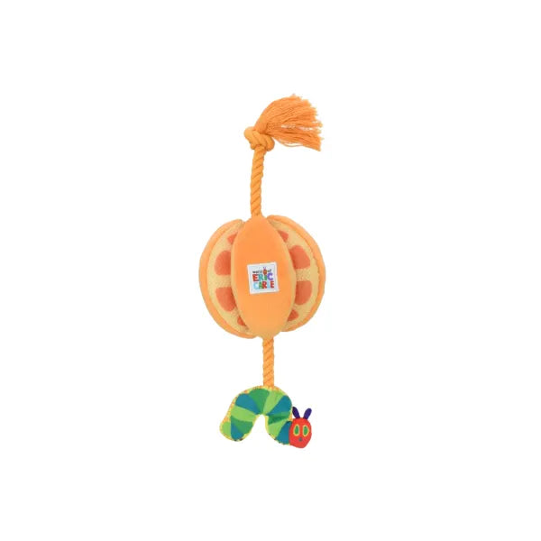 World Of Eric Carle Dog Toy Tug Rope Orange Caterpillar With Squeaker And Crinkle