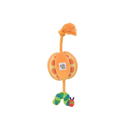 World Of Eric Carle Dog Toy Tug Rope Orange Caterpillar With Squeaker And Crinkle