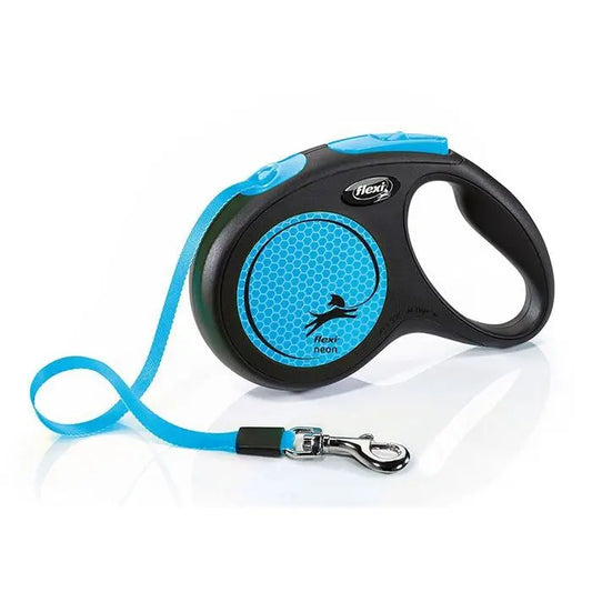 Flexi Lead Neon Medium Tape 5m Blue Origin Pets Longton
