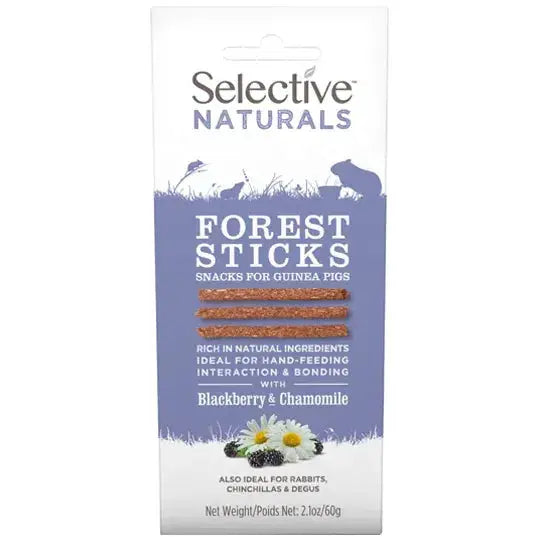 Selective Naturals Forest Sticks For Guinea Pigs, Rabbits And Chinchillas BlackBerry And Chamomile Treat 60g Selective Naturals