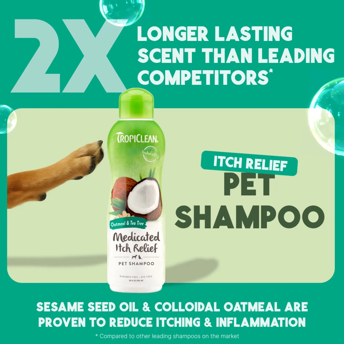 Tropiclean Oatmeal And Tea Tree Dog Shampoo 355ml Origin Pets Longton