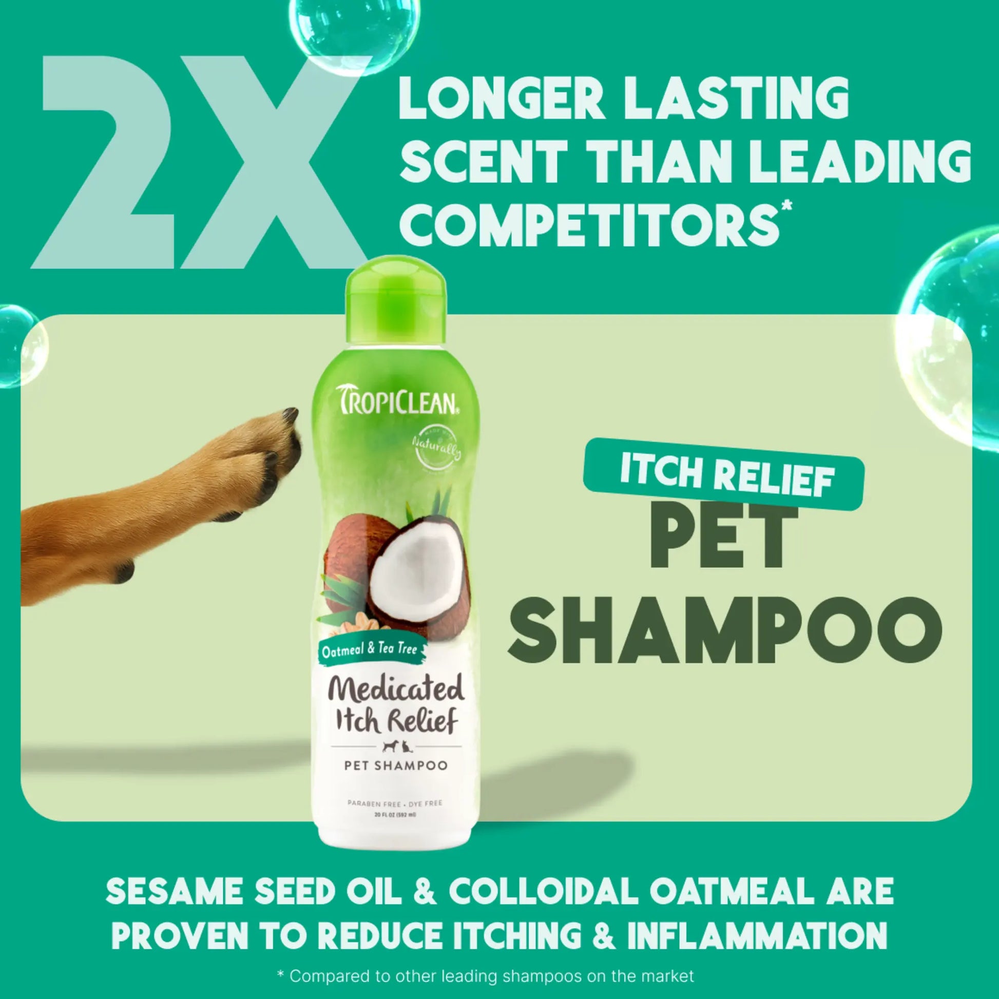 Tropiclean Oatmeal And Tea Tree Dog Shampoo 355ml Origin Pets Longton