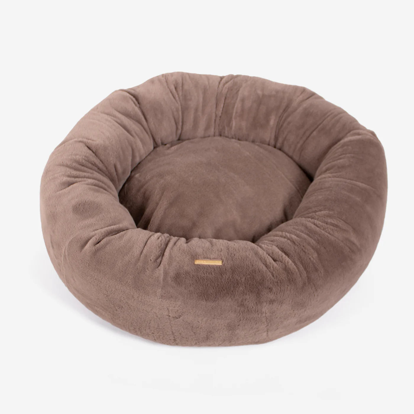 Lords And Labradors Calming Anti-Anxiety Donut Dog Bed With Removable Covers in Fawn Faux Fur Large Lords & Labradors