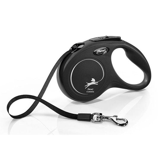 Flexi New Classic S Tape 5m Black Dog Retractable Lead Origin Pets Longton
