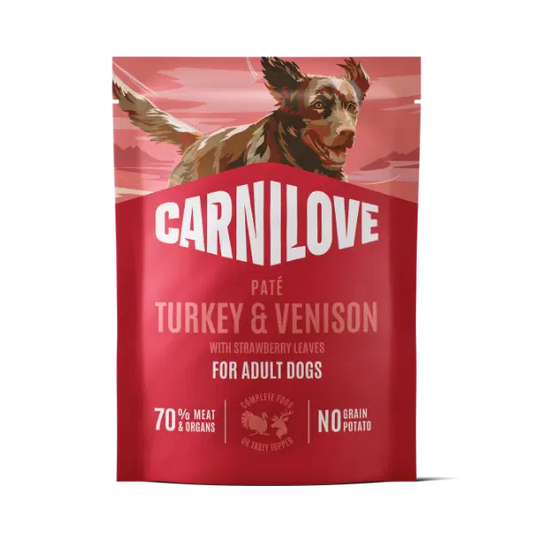 Carnilove NEW Turkey & Vension With Strawberry Leaves Dog Pate Carnilove