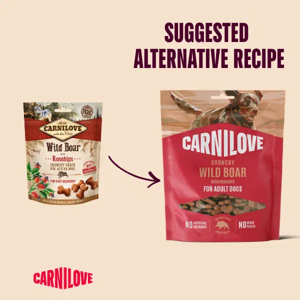 NEW Carnilove Wild Boar With Rosehips Crunchy Dog Treats 200g Origin Pets Longton