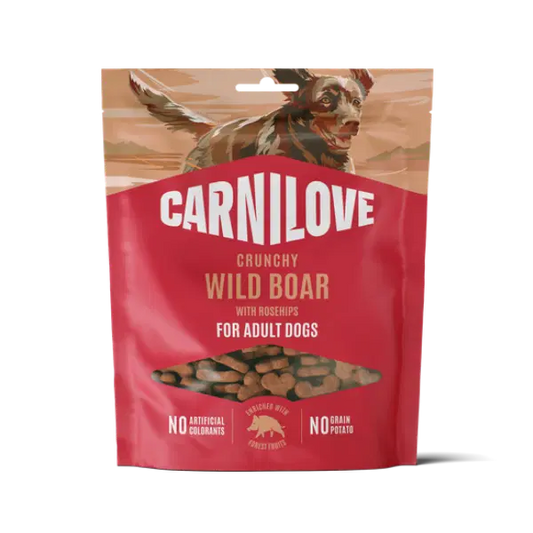 NEW Carnilove Wild Boar With Rosehips Crunchy Dog Treats 200g Origin Pets Longton