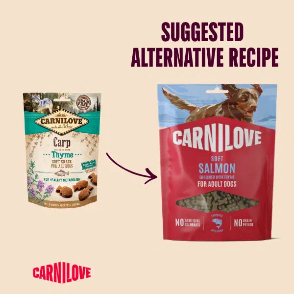 NEW Carnilove Salmon With Thyme Soft Dog Treats 200g Origin Pets Longton