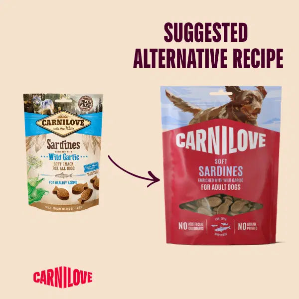 NEW Carnilove Sardines With Wild Garlic Soft Dog Treats 200g Origin Pets Longton