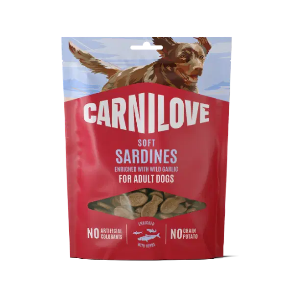 NEW Carnilove Sardines With Wild Garlic Soft Dog Treats 200g Origin Pets Longton