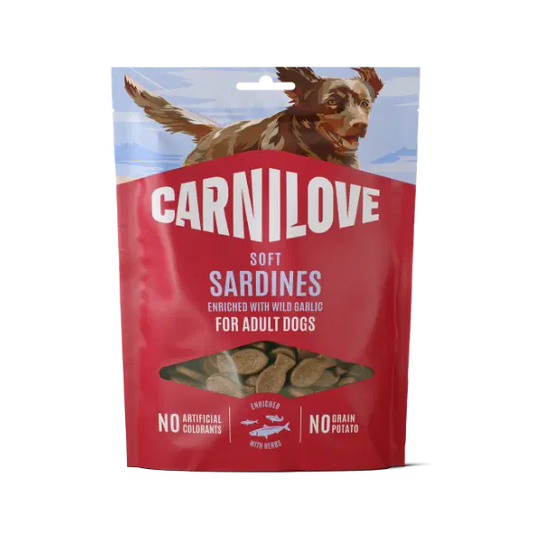 NEW Carnilove Sardines With Wild Garlic Soft Dog Treats 200g Origin Pets Longton