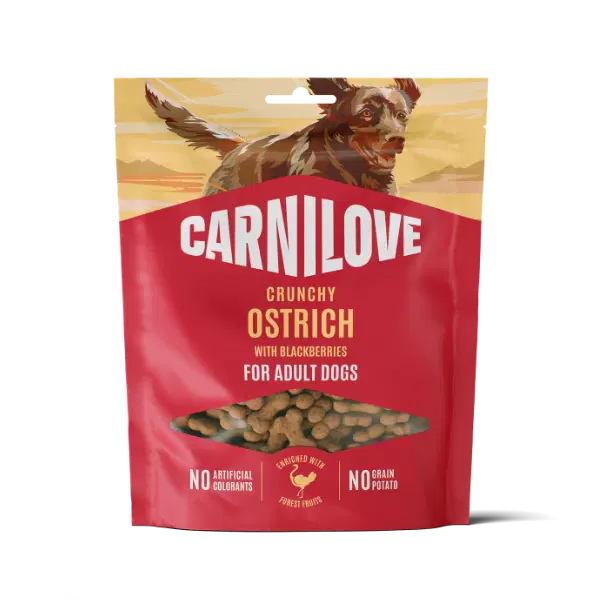 NEW Carnilove Ostrich With Blackberries Crunchy Dog Treats 200g Origin Pets Longton