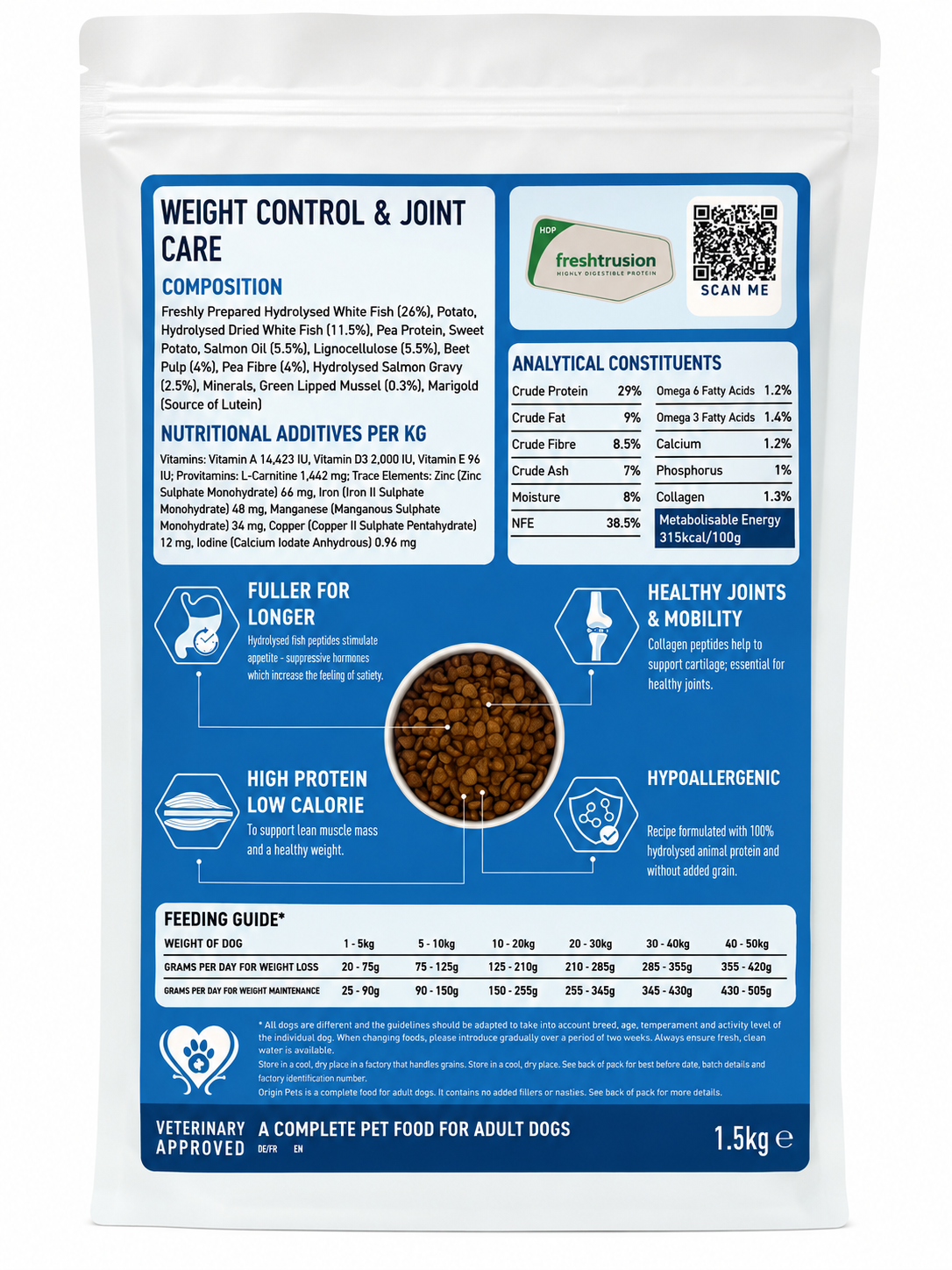 Origin Pets Grain Free Weight Control & Joint Care Adult Dog Food Origin Pets Longton