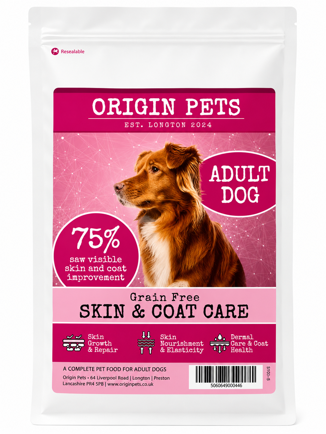 Origin Pets Grain Free Skin & Coat Care Adult Dog Food Origin Pets Longton