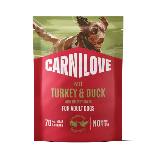 Carnilove NEW Turkey And Duck Adult Dog Pate With Timothy Grass 300g