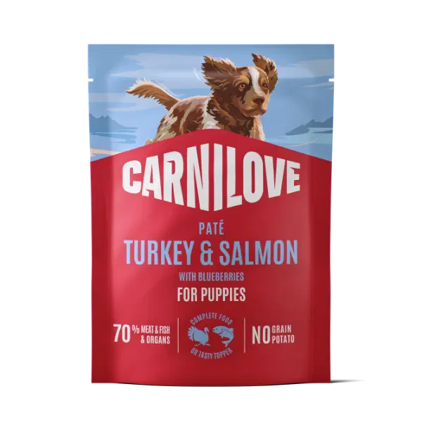 Carnilove NEW Turkey And Salmon Pate For Puppies With Blueberries 300g