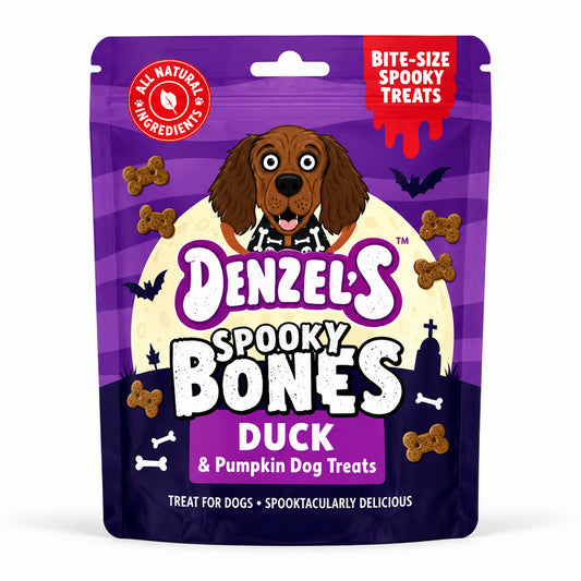 Denzels Spooky Bones Duck And Pumpkin Dog Treats 90g