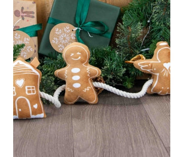 Ancol Gingerbread Rope Christmas Dog Toy