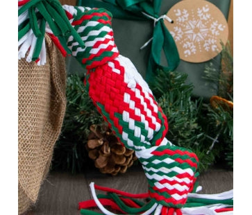 Ancol Squeaky Christmas Cracker Rope Christmas Dog Toy
