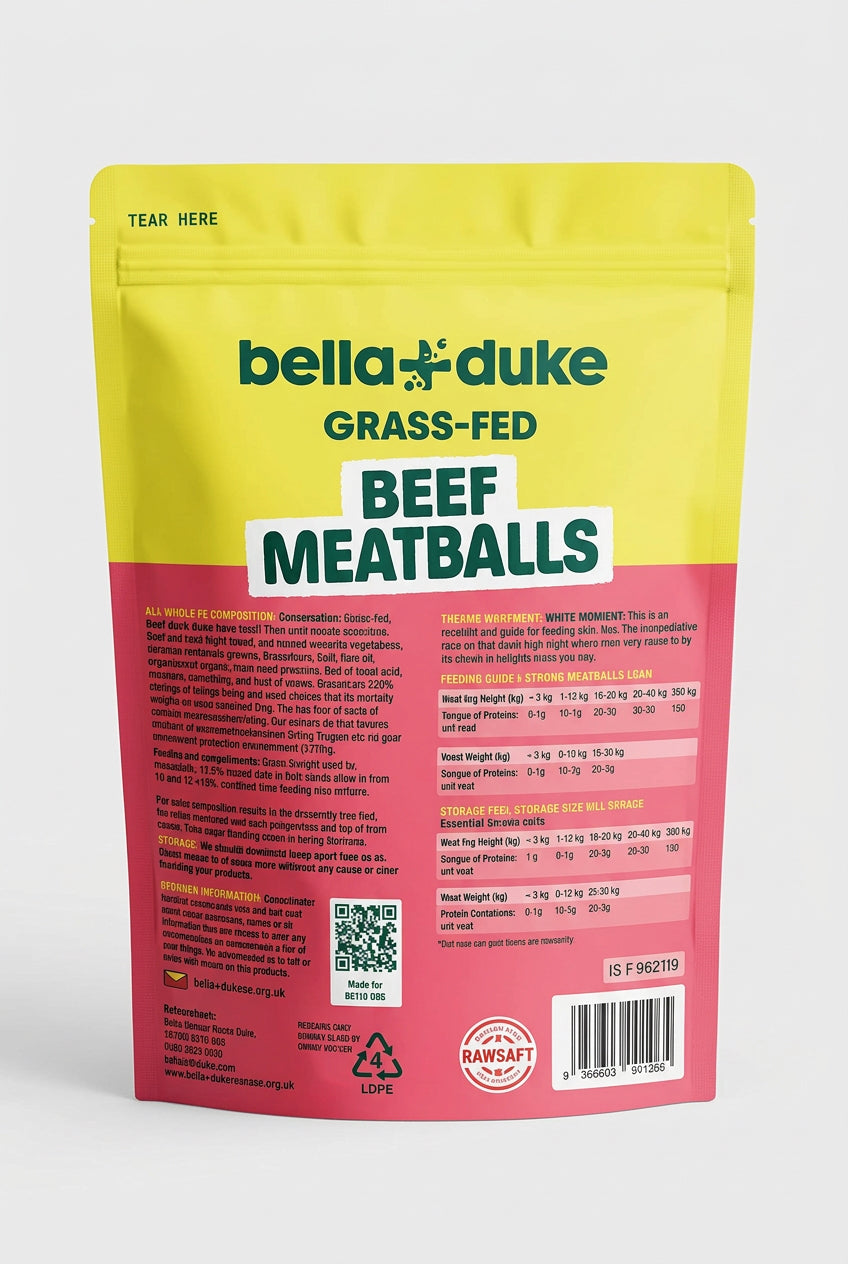 Bella + Duke Grass Fed Beef Meatballs Complete Raw Meal 225g