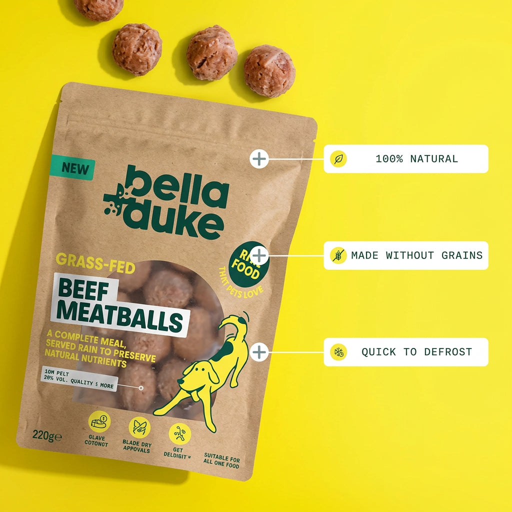 Bella + Duke Grass Fed Beef Meatballs Complete Raw Meal 225g