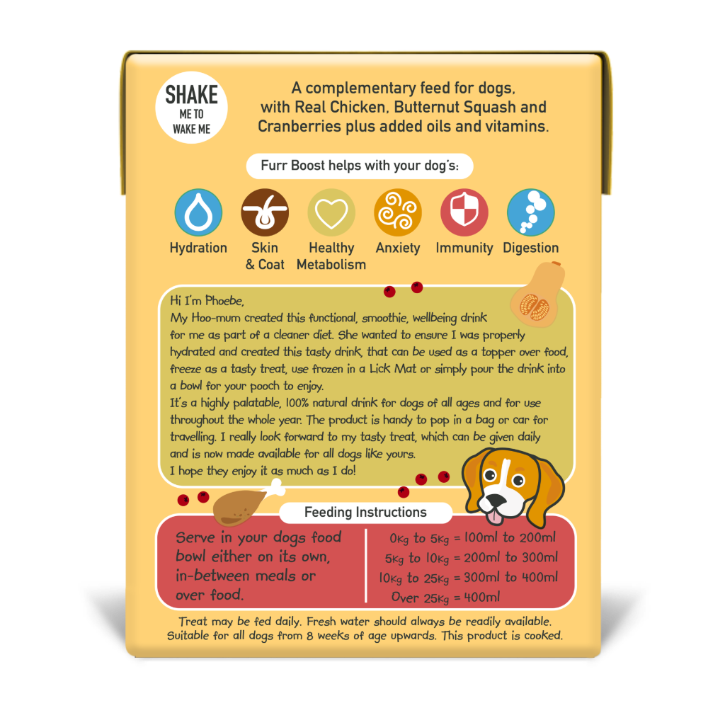 Furr Boost Nutritional Dog Drink with Pork, Salmon, Vegan, Chicken, and Beef Recipes