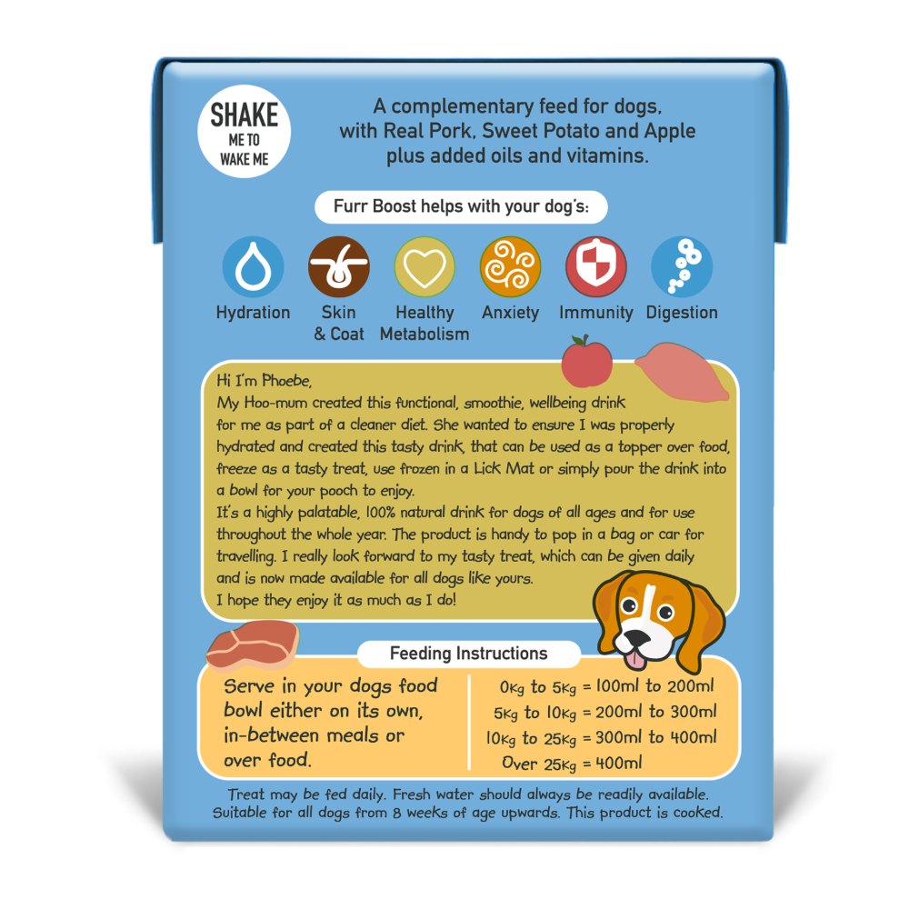 Furr Boost Nutritional Dog Drink with Pork, Salmon, Vegan, Chicken, and Beef Recipes