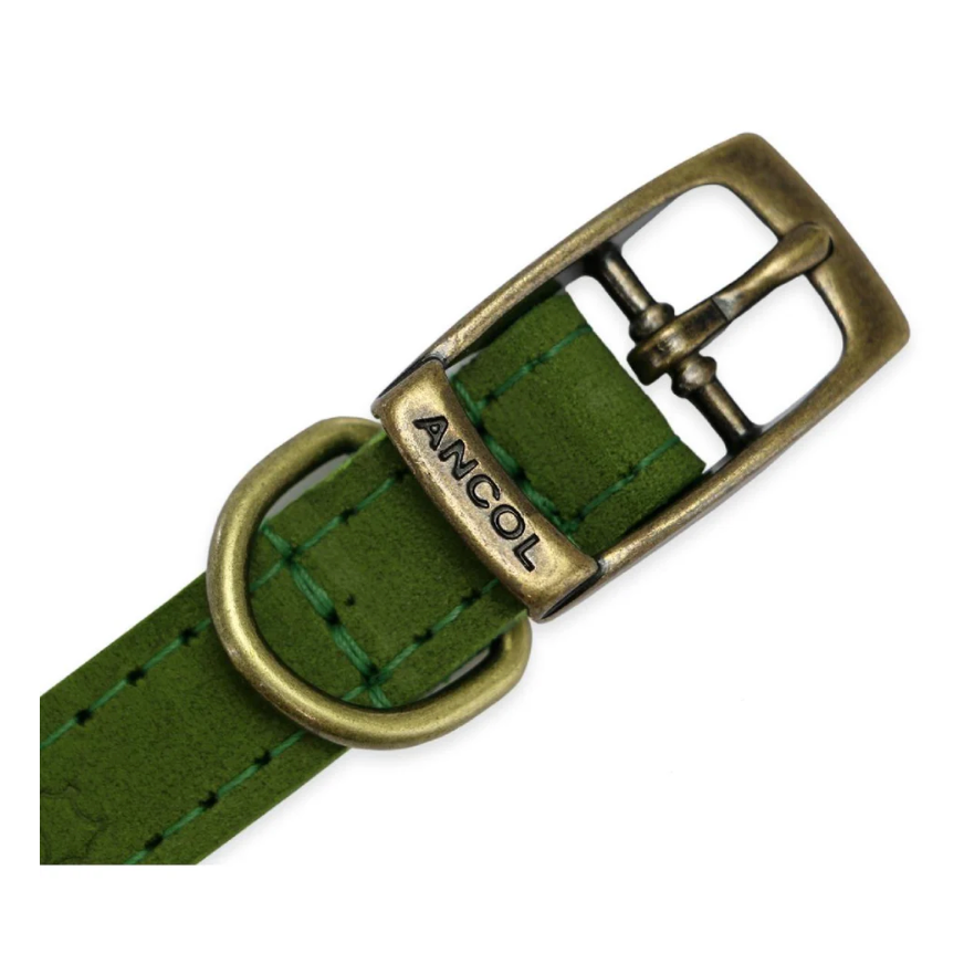 Timberwolf Leather Collar Green 39-48cm Size 5