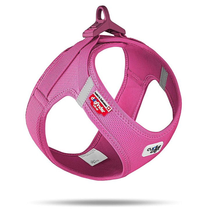 Curli Vest Dog Harness Clasp Air-Mesh Fuchsia - XS
