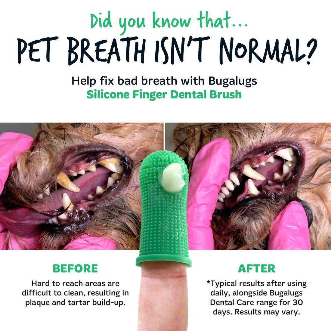 Bugalugs Silicone Finger Dental Care Brushes for Dogs & Cats