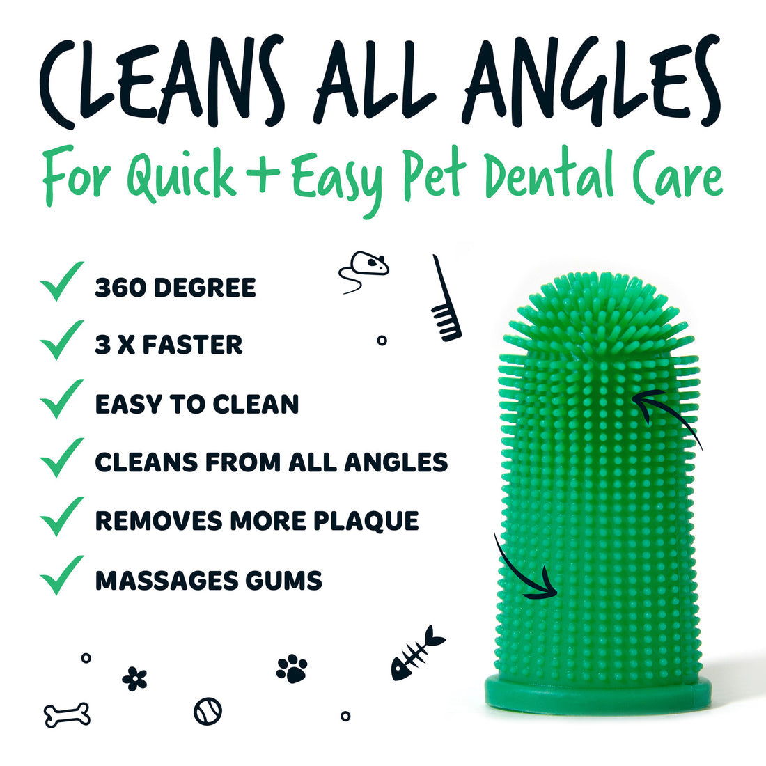 Bugalugs Silicone Finger Dental Care Brushes for Dogs & Cats