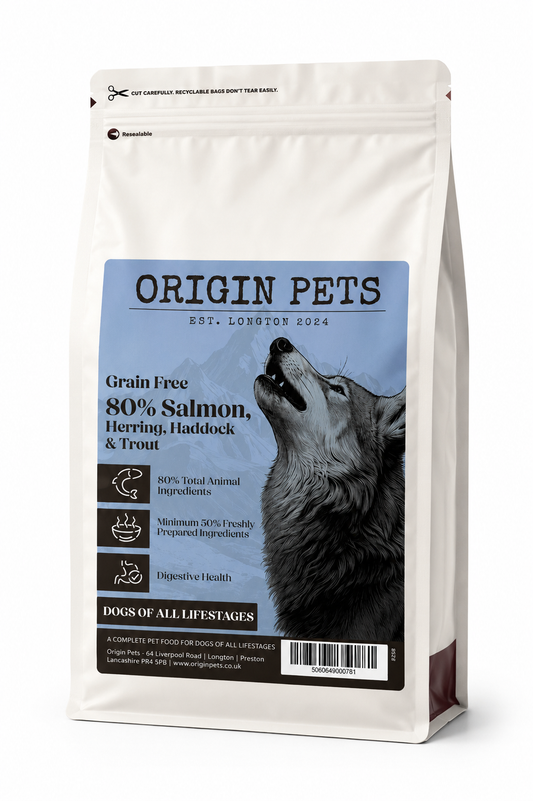 Origin Pets Wilderness 80 Grain Free Dog Food - Salmon, Herring, Haddock & Trout