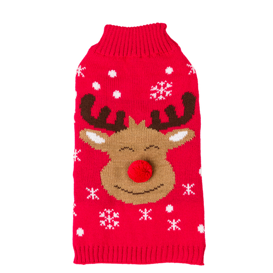 House Of Paws Polo Knitted Reindeer Jumper