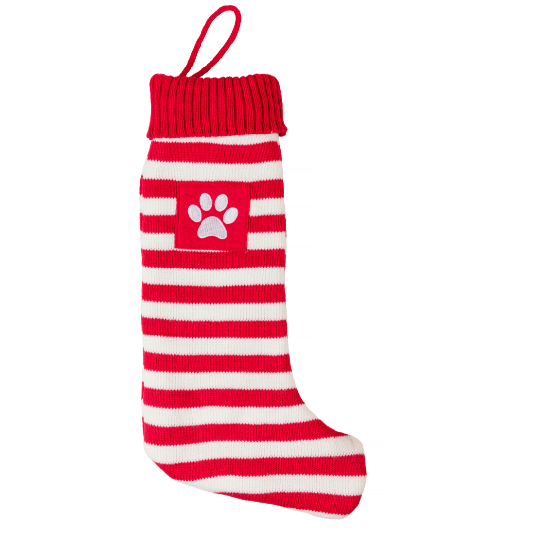 House Of Paws Red Striped Christmas Stocking For Dogs