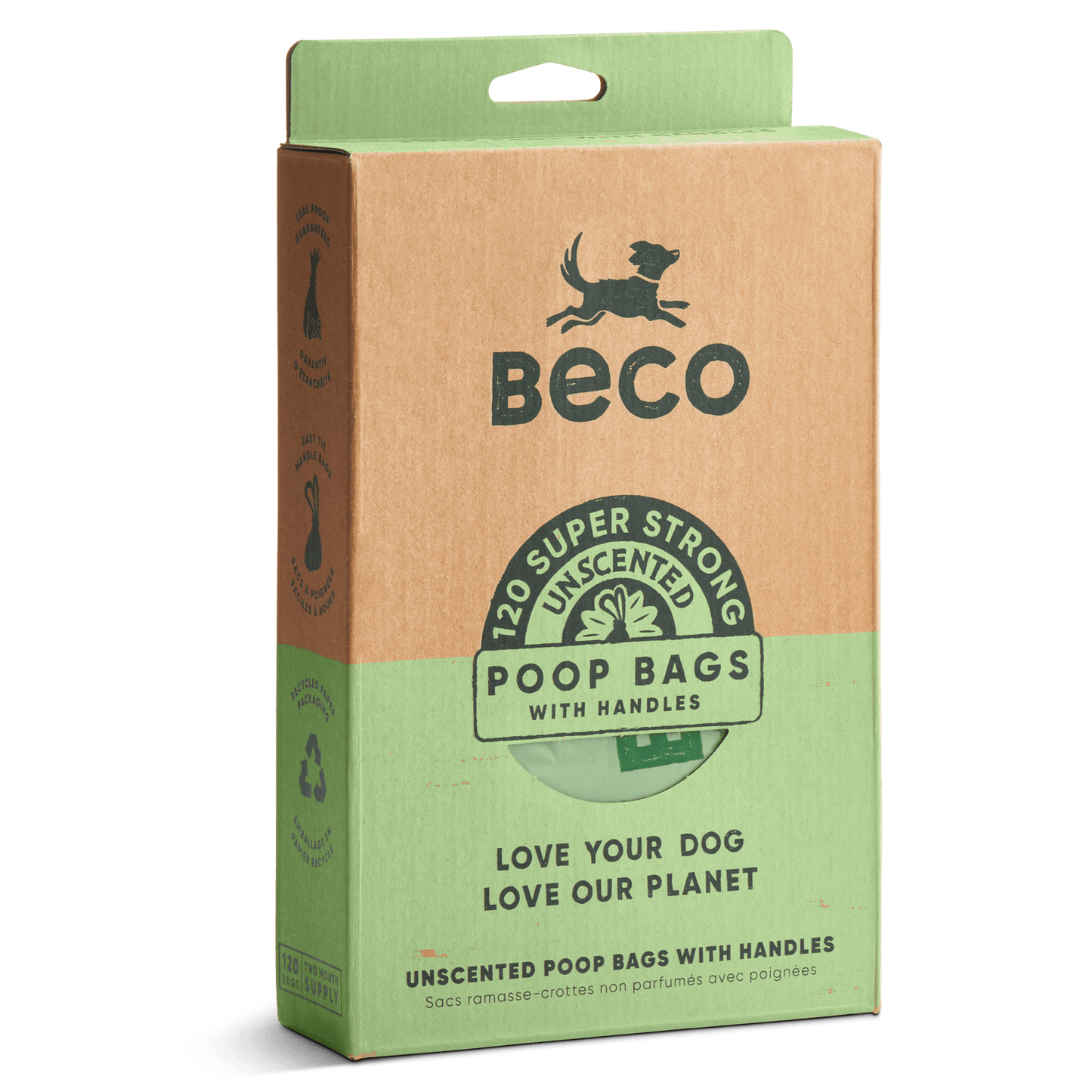 Beco Poop Bags Unscented 120 Pack Big Strong and Leakproof