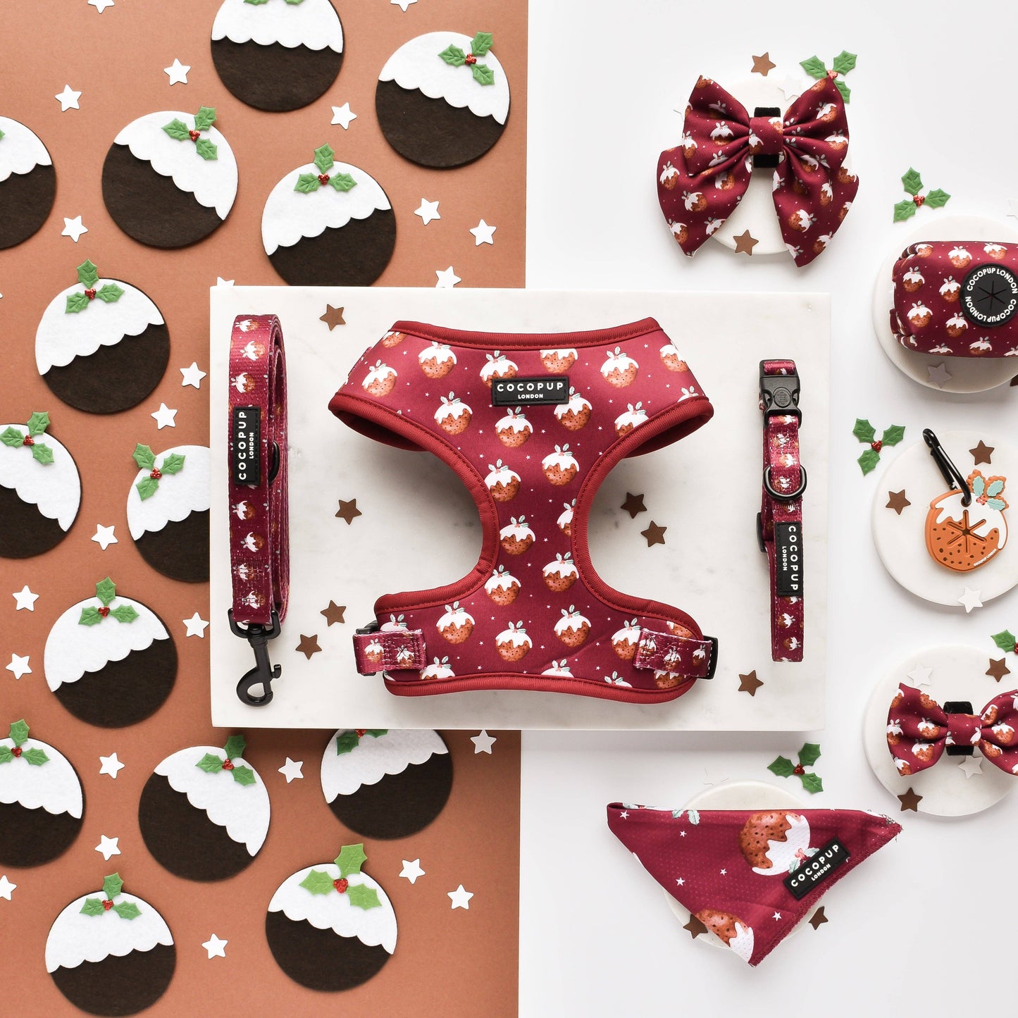 Cocopup London - Woofmas Pudding Bow Tie