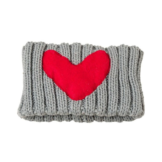 House Of Paws Cosy Grey Heart Snood Dog Accessory - One Size