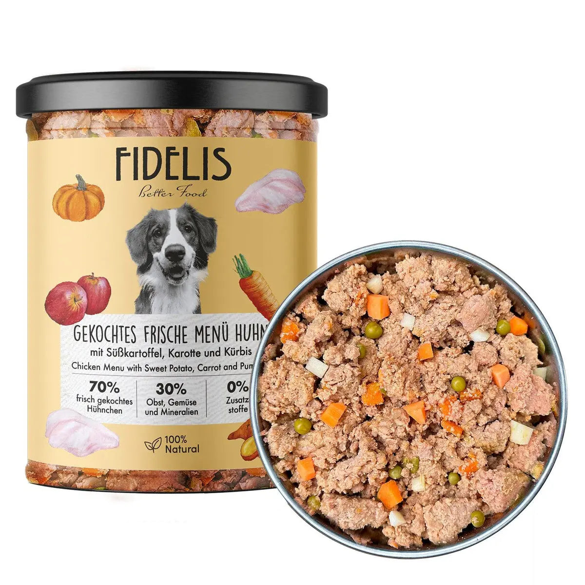 Fidelis Chicken with Sweet Potato, Carrot and Pumpkin Dog Food - 400g Sanadog