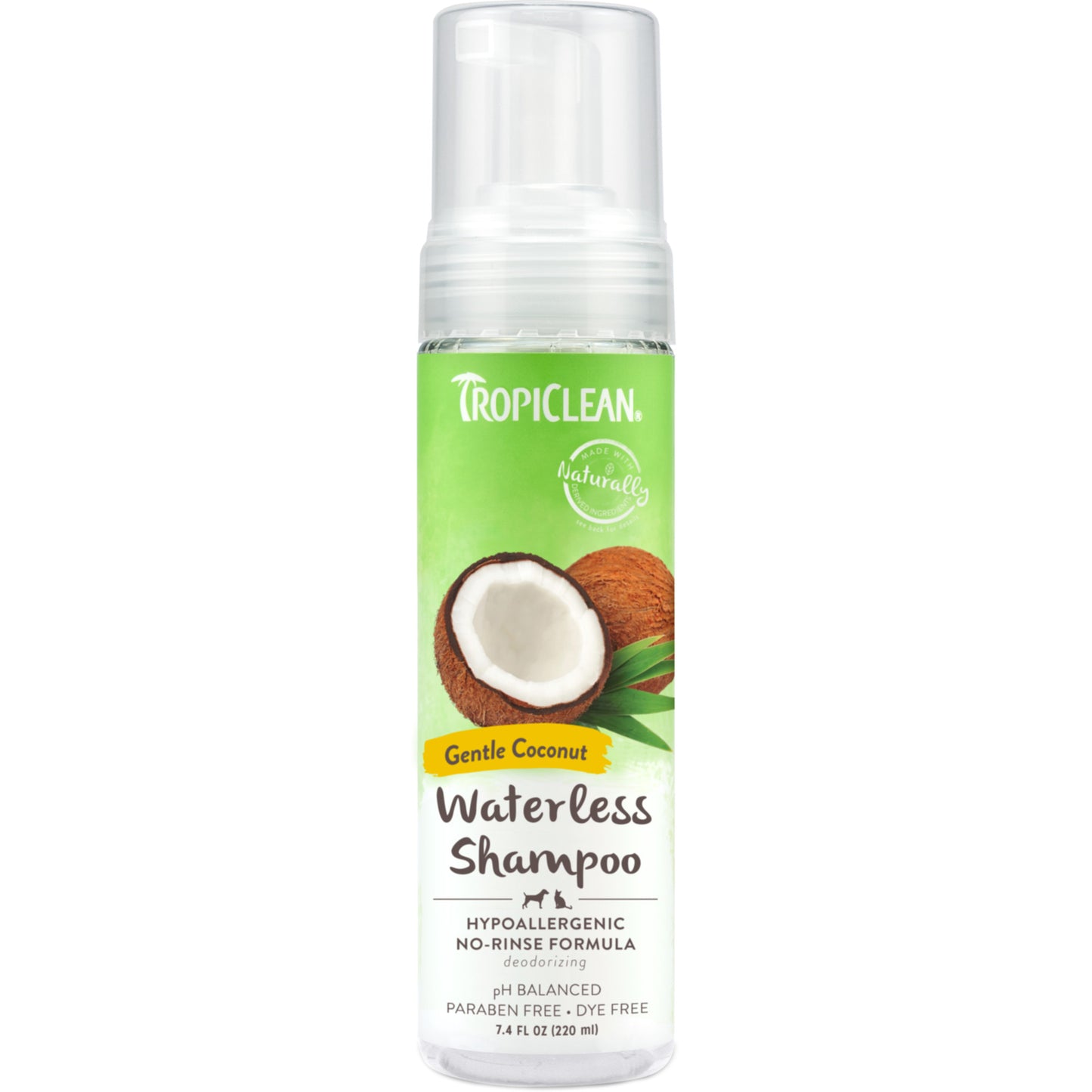 Troplclean Gentle Coconut Hypoallergenic Waterless Shampoo for Pets
