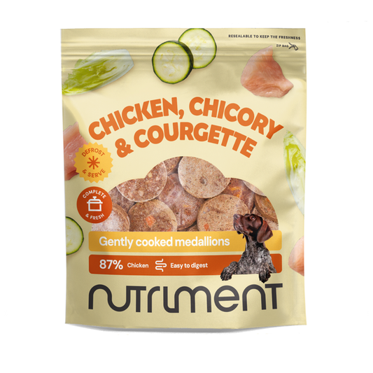Nutriment Fresh Chicken Raw Dog Food Medallions - with Chicory & Courgette - 800g