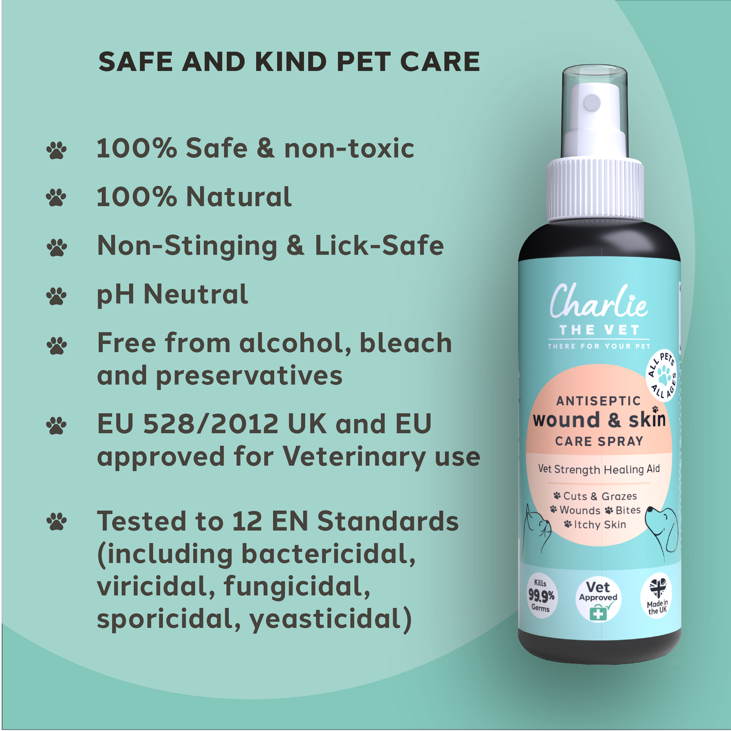 Charlie the Vet Wound & Skin Care Spray 100ml