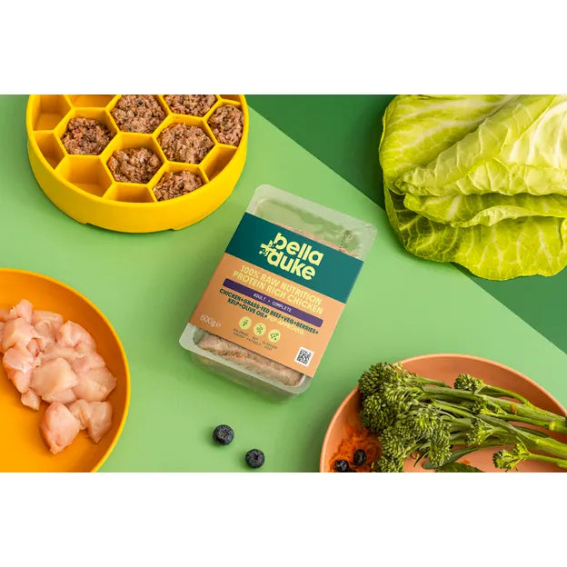 Bella+Duke Protein Packed Chicken complete raw dog food 500g tub