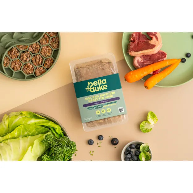 Bella+Duke Grass-Fed Lamb complete raw dog food 500g tub