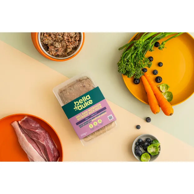 Bella+Duke Nutrient Rich Duck complete raw dog food 500g tub