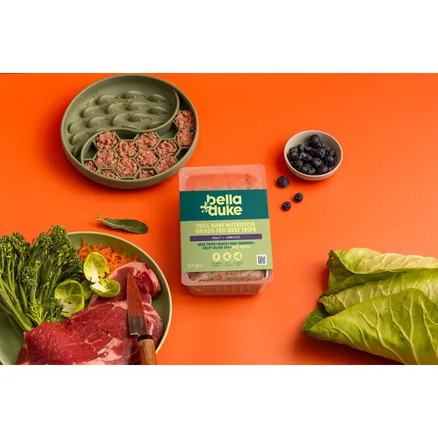 Bella+Duke Grass-Fed Beef Tripe complete raw dog food 500g tub
