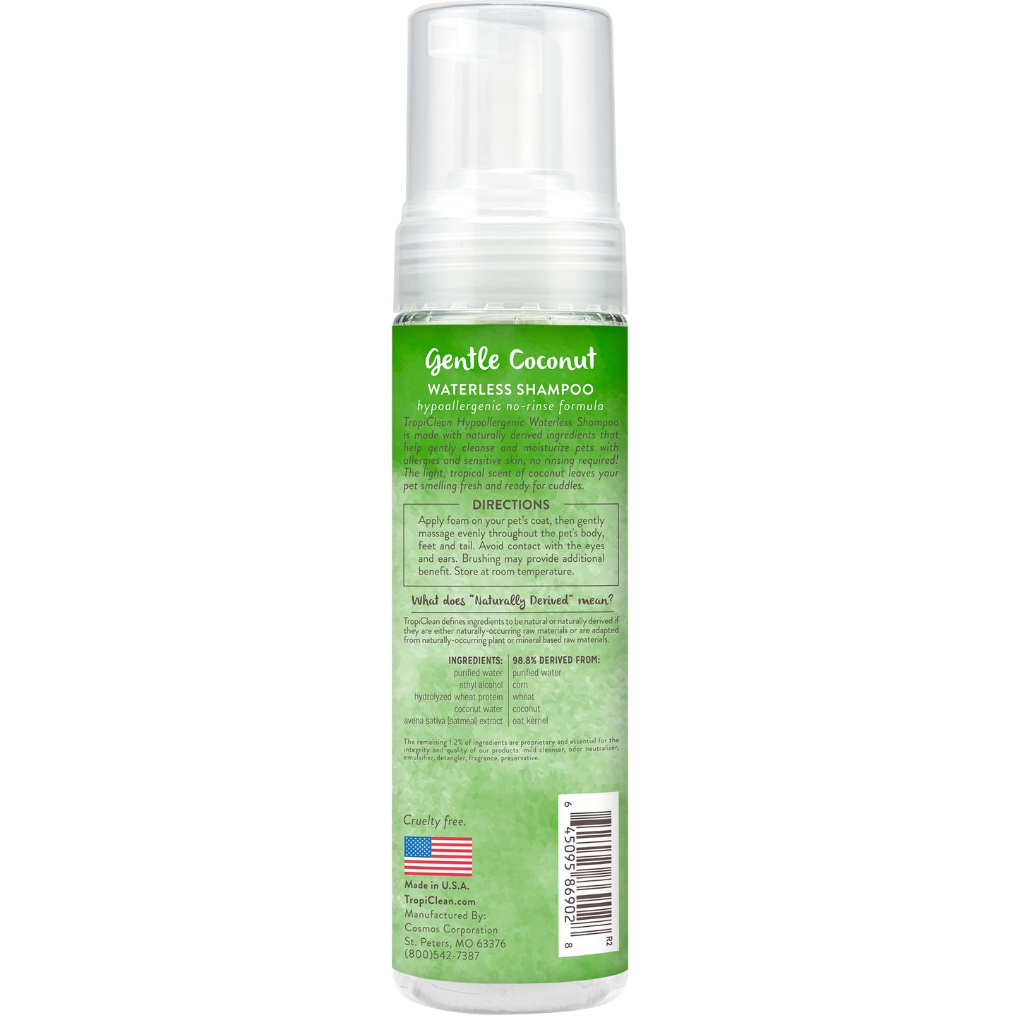 Troplclean Gentle Coconut Hypoallergenic Waterless Shampoo for Pets