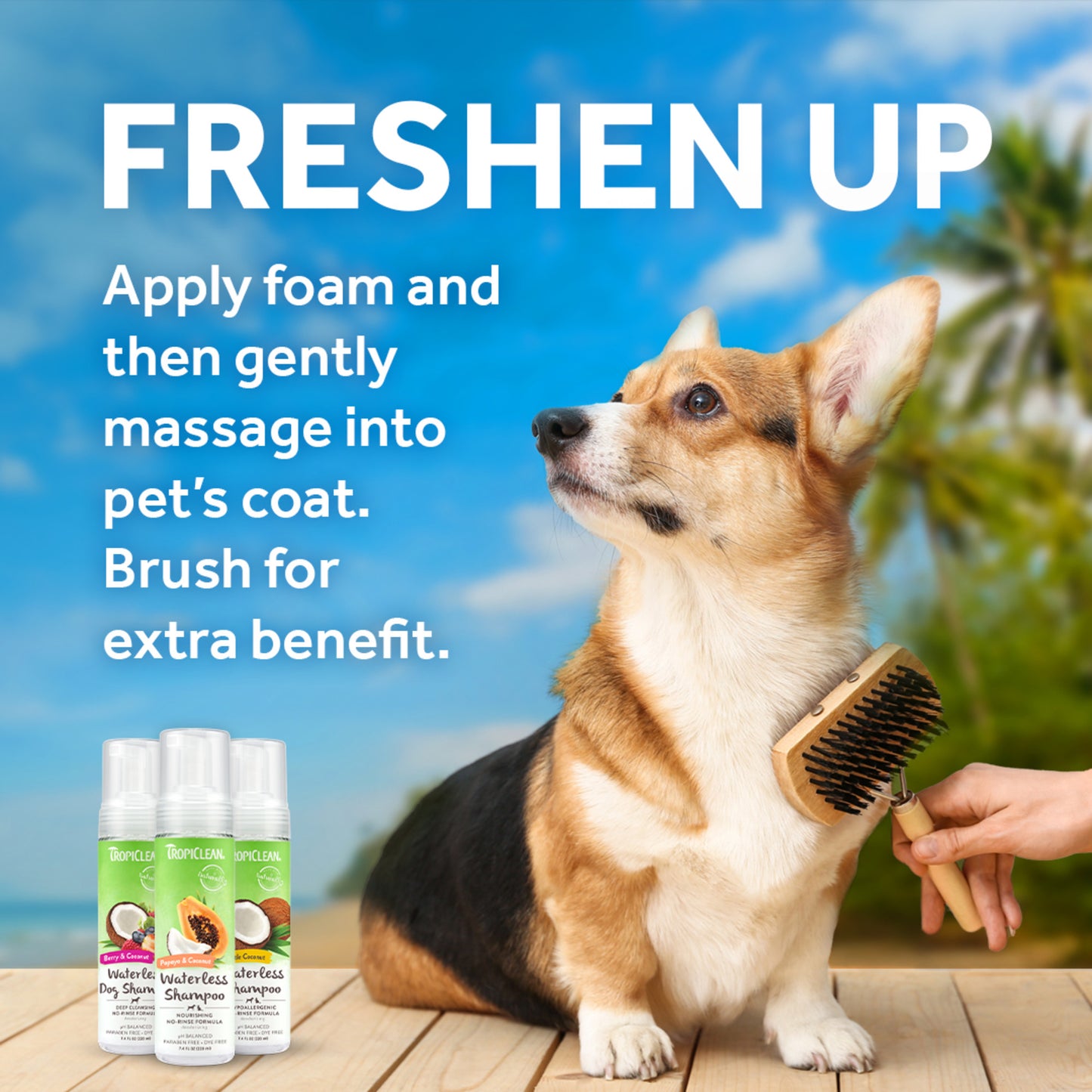Troplclean Gentle Coconut Hypoallergenic Waterless Shampoo for Pets