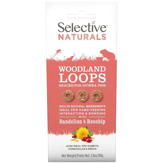 Selective Naturals Woodland Loops Guinea Pig, Rabbit And Chinchilla Treat Dandelion & Rosehip 80g